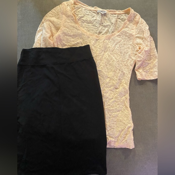 Quarter sleeve lace top & pencil Skirt size (M) - Picture 11 of 11